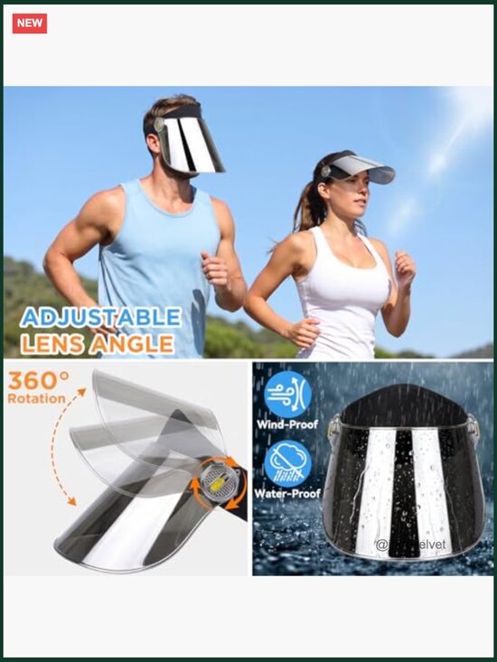 UPF 50+ Sun Visor Hat - Adjustable Strap for Hiking Golf Tennis Outdoors main image 4